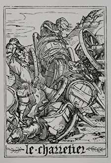 Waggon Prints: The Waggoner from 'The Dance of Death', 1547, (1877). Creator: Unknown