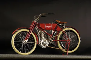 Motorcycle Racer Prints: Wagner belt drive single 1911. Artist: Simon Clay