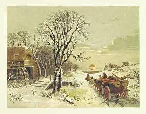 Cundall Prints: Wagon-load of logs, 1853. Creator: Unknown