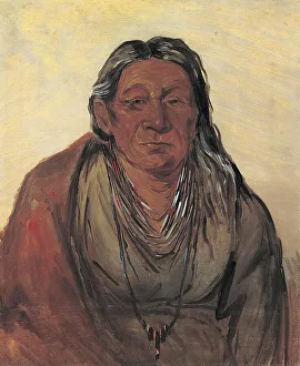 Wah-pe-séh-see, Mother of the Chief, 1830. Creator: George Catlin Wah-pe-séh-see, Mother of the Chief, 1830. Creator: George Catlin