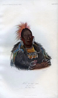 Wah-ro-nee-sah, The Surrounder, An Otoe Chief, 1848.Artist: Harris