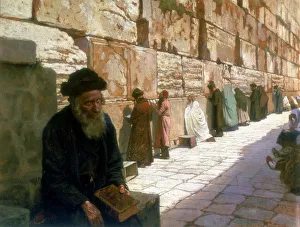 Holy Prints: The Wailing Wall, Jerusalem, 19th century. Artist: Visily Ivanovithch Navosoff