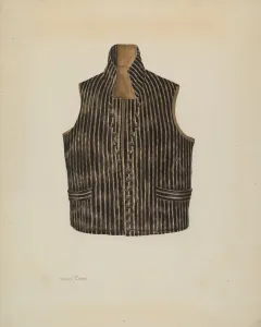 Pinstripe Prints: Waistcoat, 1935 / 1942. Creator: Nancy Crimi
