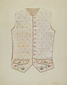 Mans Prints: Waistcoat, c. 1937. Creator: Ann Gene Buckley