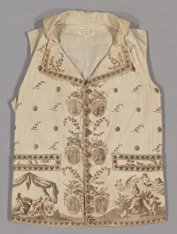 Laurel Wreath Collection: Waistcoat, France, 1790-92. Creator: Unknown