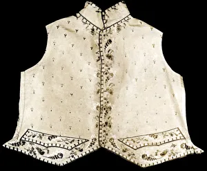 Embroidered With Silk Prints: Waistcoat, France, 18th century. Creator: Unknown