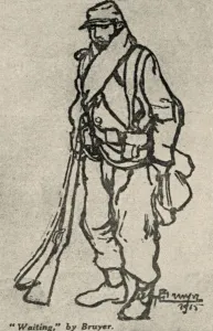 Dutton Gallery: Waiting, 1915, (1924). Creator: Bruyer