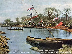 Waiting the Arrival of the Mission Steamer, Likoma, Lake Nyasa, Africa, 1904