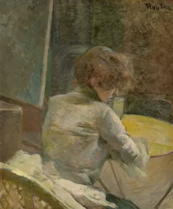 Lautrec Prints: Waiting, c1887. Creator: Henri de Toulouse-Lautrec
