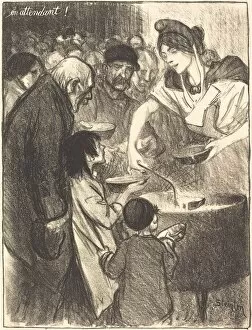 Hungry Collection: Waiting (En attendant), 1895. Creator: Theophile Alexandre Steinlen
