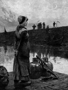 Dike Prints: 'Waiting for the Ferry' by G. Clausen, 1881. Creator: Unknown