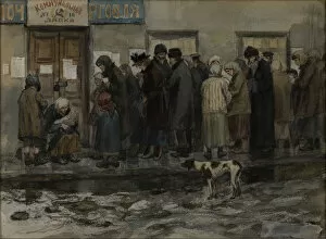 Changeover Of Power Gallery: Waiting to receive an eighth of a pound of bread, 1919
