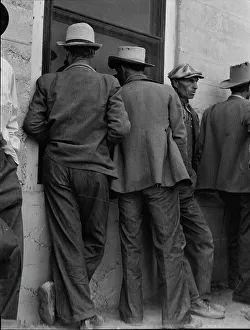 Benefit Prints: Waiting for the relief checks at Calipatria, California, 1937. Creator: Dorothea Lange