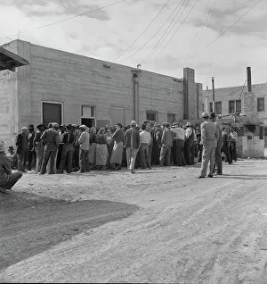 Benefit Prints: Waiting for the relief checks at Calipatria, California, 1937. Creator: Dorothea Lange