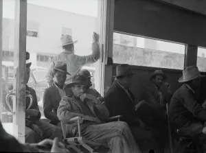 Benefit Prints: Waiting for the relief checks at Calipatria, California, 1937. Creator: Dorothea Lange