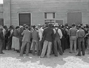 Unemployment Prints: Waiting for relief checks, Calipatria, California, 1937. Creator: Dorothea Lange