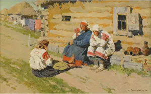 Waiting In the Sun, 1894. Artist: Vinogradov, Sergei Arsenyevich (1869-1938) Waiting In the Sun, 1894. Artist: Vinogradov, Sergei Arsenyevich (1869-1938)