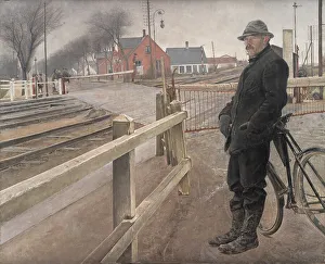 La Ring Prints: Waiting for the Train. Level Crossing by Roskilde Highway