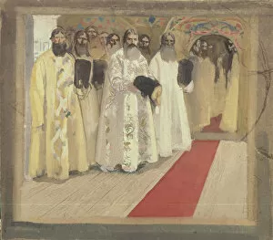 Waiting for the Tzar, 1901. Artist: Ryabushkin, Andrei Petrovich (1861-1904)