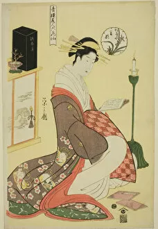 Eishi Chobunsai Collection: Wakana of the Matsubaya, from the series 'Beauties of the Pleasure Quarters as the... c1794/95