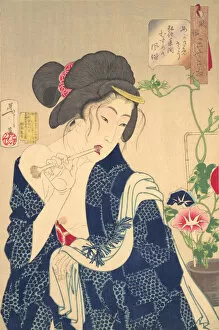 Tsukioka Gallery: Waking Up: A Girl of the Koka Era (1844-1848), 1888. Creator: Tsukioka Yoshitoshi