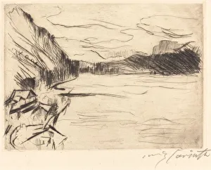 Drypoint In Black On Laid Paper Prints: Am Walchensee (On Walchen Lake), 1923. Creator: Lovis Corinth