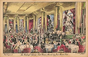 Dining Table Prints: The Waldorf Astoria, Sert Room, Murals by Jose Maria Sert c1930s
