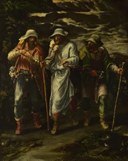 The Walk to Emmaus, c. 1570. Artist: Orsi, Lelio (1511-1587) The Walk to Emmaus, c. 1570. Artist: Orsi, Lelio (1511-1587)