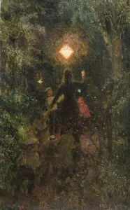 Walk with paper lamp