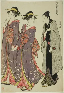 Kiyonaga Torii Prints: Out for a Walk, from the series A Collection of Contemporary Beauties of the Pleasure