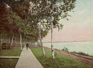 Photochrom Print Prints: The Walk at We-Que-Ton-Sing, Michigan, c1900. Creator: Unknown