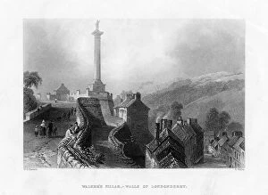 Images Dated 17th February 2006: Walkers Pillar, Londonderry, Northern Ireland, 1860. Artist: R Wallis