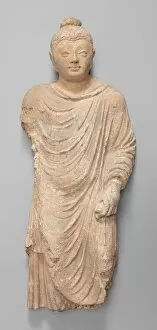 Afghanistan Collection: Walking Buddha, Kushan period, 3rd / 4th century. Creator: Unknown