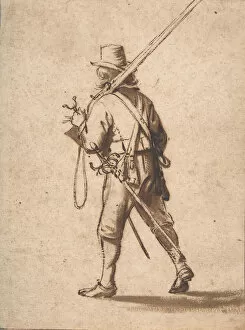 A Walking Musketeer, seen from behind, 17th century. Creator: Anthonie Palamedesz