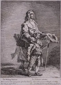 Notebook Prints: The Walking Stationer, Cries of London, 1760. Artist: Paul Sandby