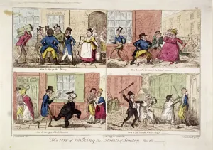 Etiquette Prints: Walking the streets of London, 1818. Artist: George Cruikshank