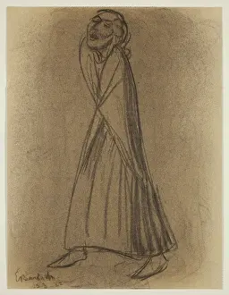 Charcoal Prints: Walking Woman, 1922. Creator: Ernst Barlach