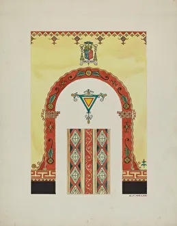 Miller Randolph F Prints: Wall and Ceiling Decorations, 1936. Creator: Randolph F Miller