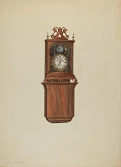 Clock Face Prints: Wall Clock, c. 1938. Creator: Isadore Goldberg