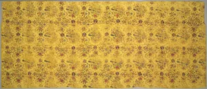 Hand Painted Prints: Wall cover with flora, peacocks, and portrait medallions, 1800s. Creator: Unknown
