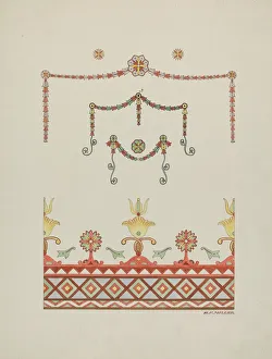Miller Randolph F Prints: Wall Decorations (Drawing Made from a Restoration), 1936. Creator: Randolph F Miller