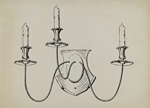 Light Fitting Prints: Wall Fixture, c. 1936. Creator: Florence Huston