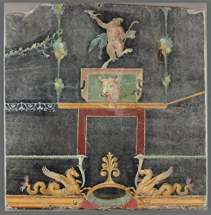 Winged Figures Prints: Wall Fragment with Dancing Satyr