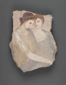 Fragments Prints: Wall Fragment with Two Women, A.D. 1-75. Creator: Unknown