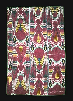 Linen Prints: Wall Hanging Composed of Three Panels, Uzbekistan, 1825/75. Creator: Unknown