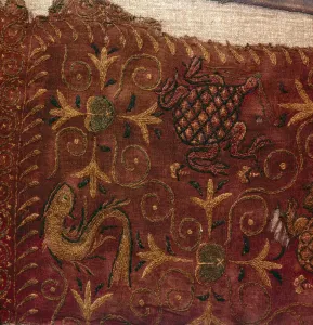Wall- hanging embroidered with Tortoise and Fish from Noin Ula, c1st century BC Wall- hanging embroidered with Tortoise and Fish from Noin Ula, c1st century BC