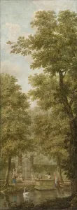 Arcadian Prints: Three wall hangings with a Dutch landscape, 1776. Creator: Juriaan Andriessen