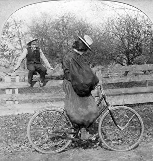Yokel Prints: Wall I Swan, What Won t Them City Folks Do?. Artist: Keystone View Company