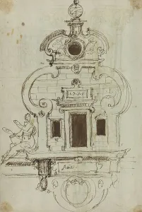 Wall Monument with an Armillary Sphere [verso], 1571. Creator: Unknown