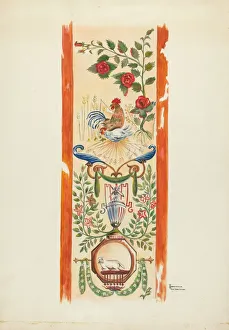 Rooster Gallery: Wall Painting, 1938. Creator: Gerald Transpota
